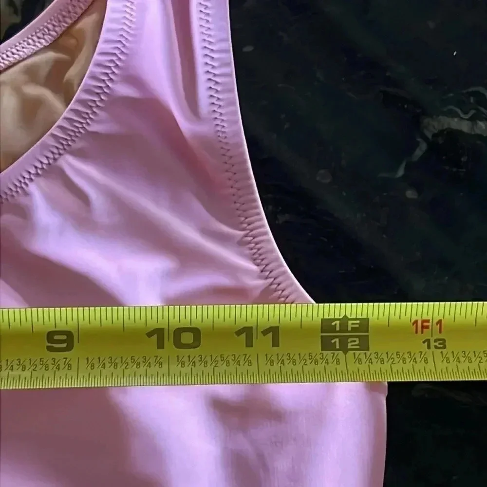 Crewcuts Girls Orchid Pink One Shoulder Bikini Swim Top 14 Barbiecore Resort NWT